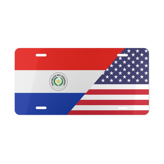 Paraguay USA Flag Vanity Plate