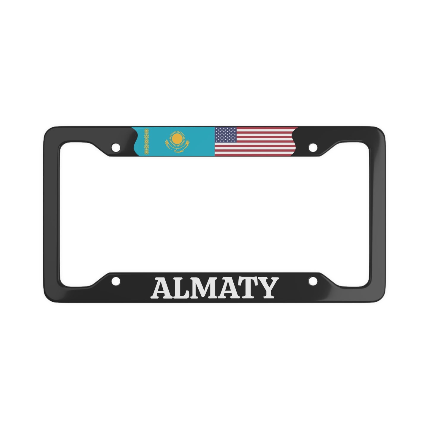 ALMATY with flag License Plate Frame