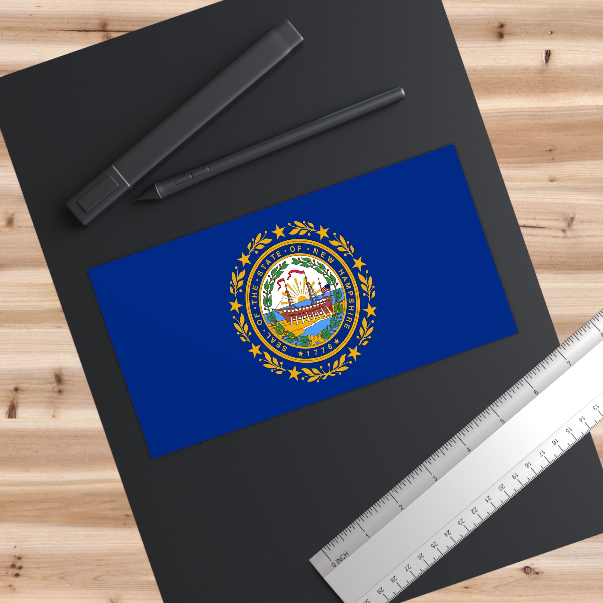 New Hampshire Flag Bumper Stickers