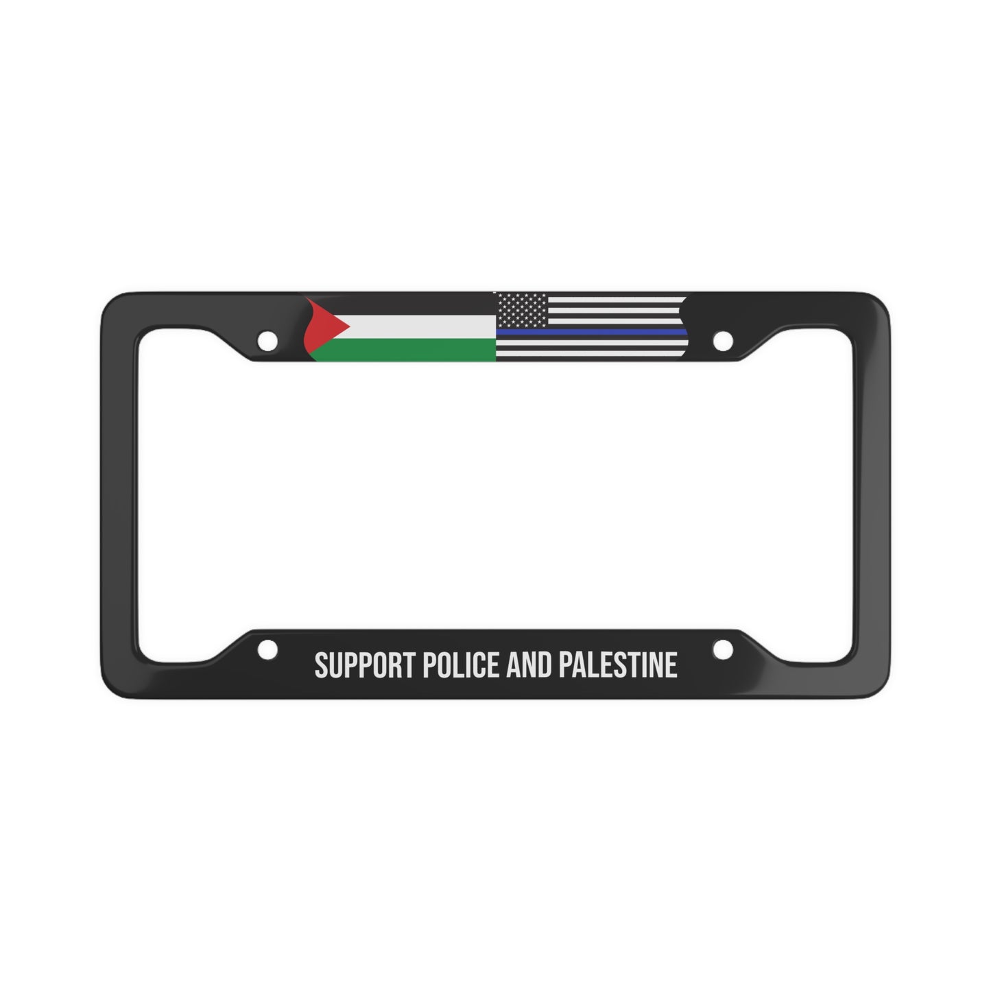 Support Police and Palestine Premium License Plate Frame