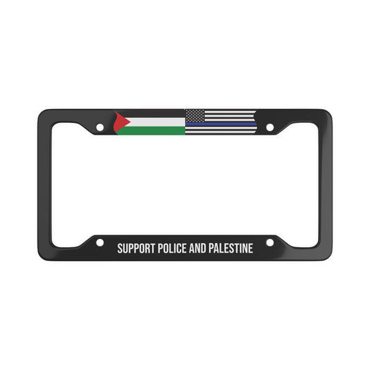 Support Police and Palestine Premium License Plate Frame