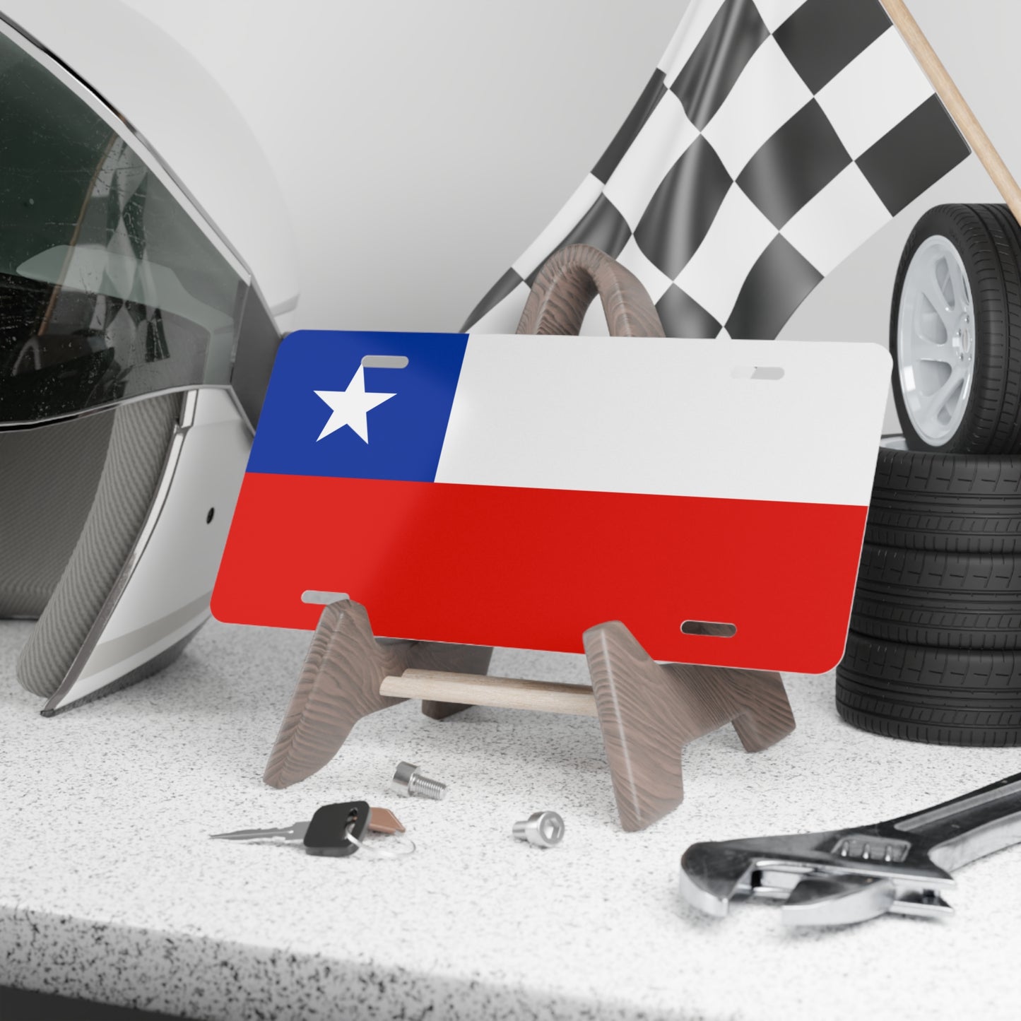 Chile Flag Vanity Plate