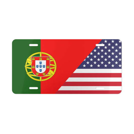 Portugal USA Flag Vanity Plate