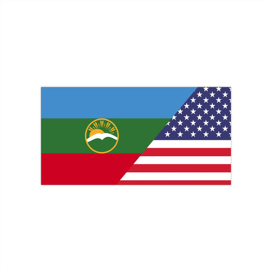 Karachay Cherkessia American Flag Bumper Sticker