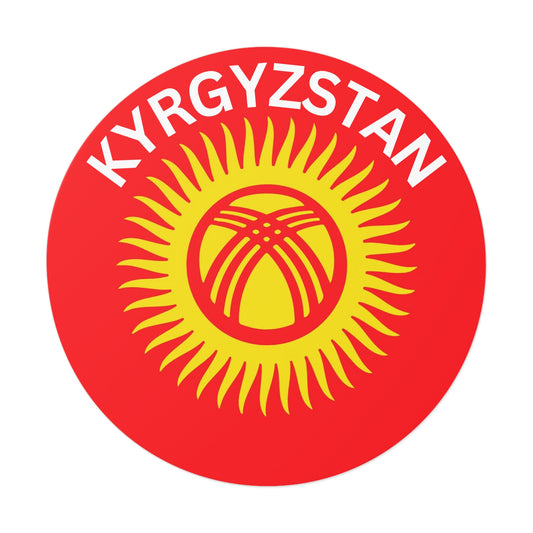 Kyrgyzstan Flag Round Vinyl Stickers