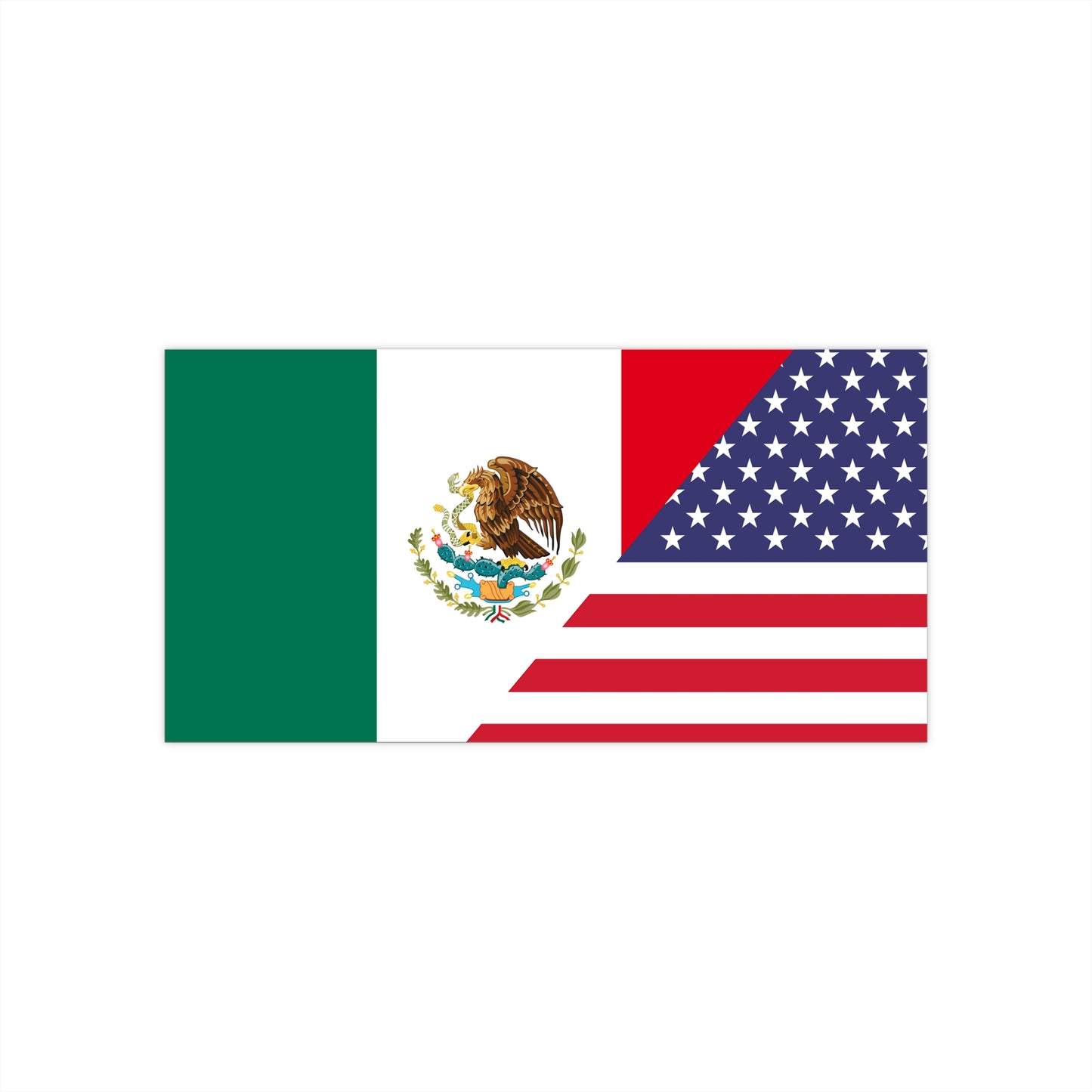 MEX/USA Flag Bumper Sticker