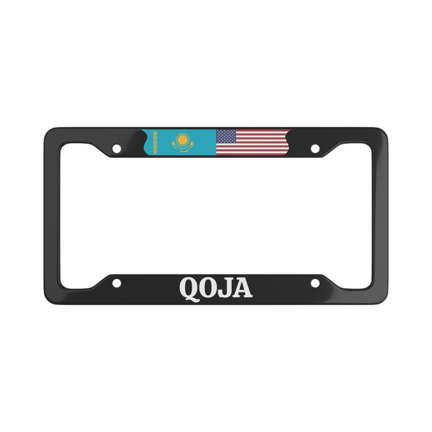 QOJA with flag License Plate Frame