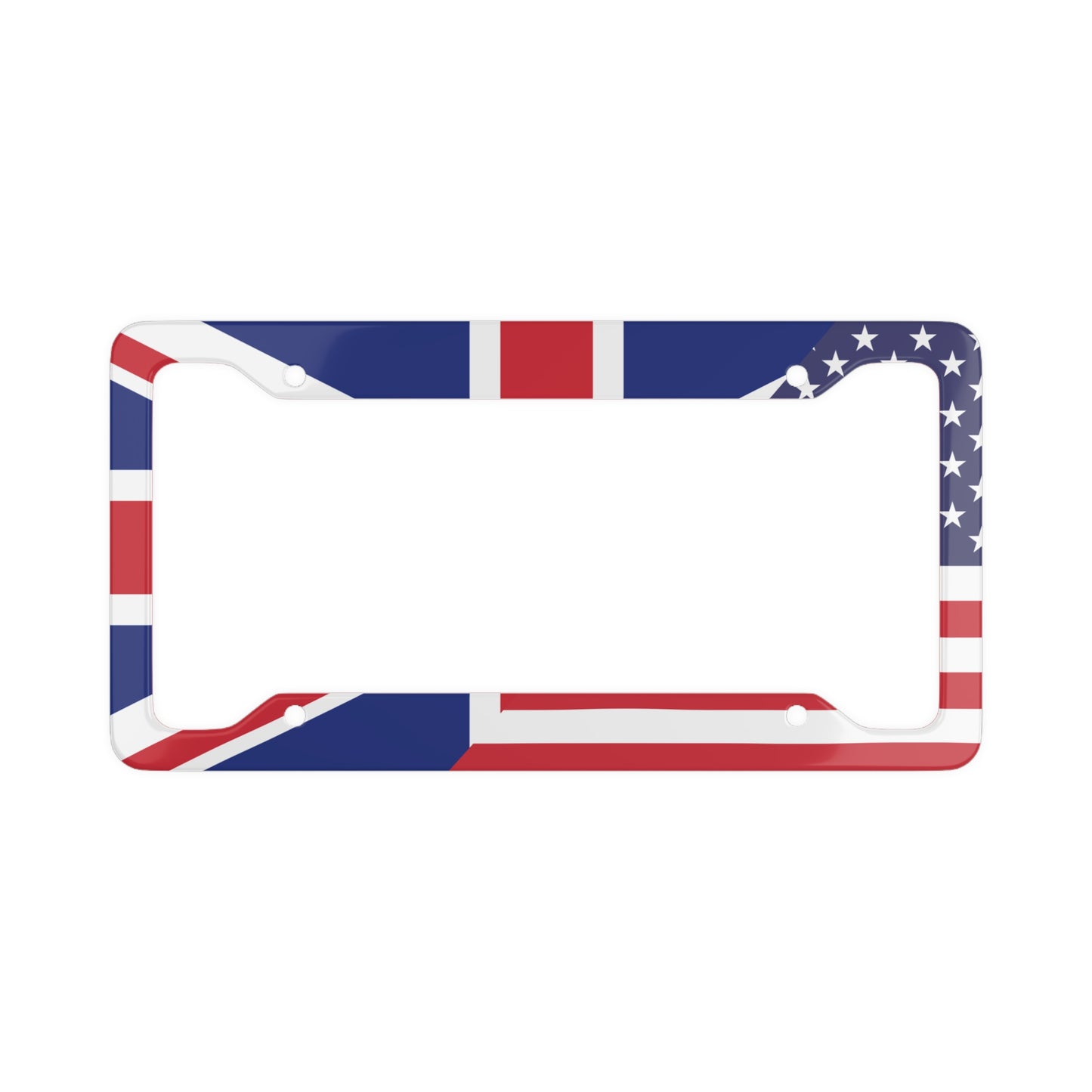 United Kingdom USA Colorful Flag Car Plate Frame