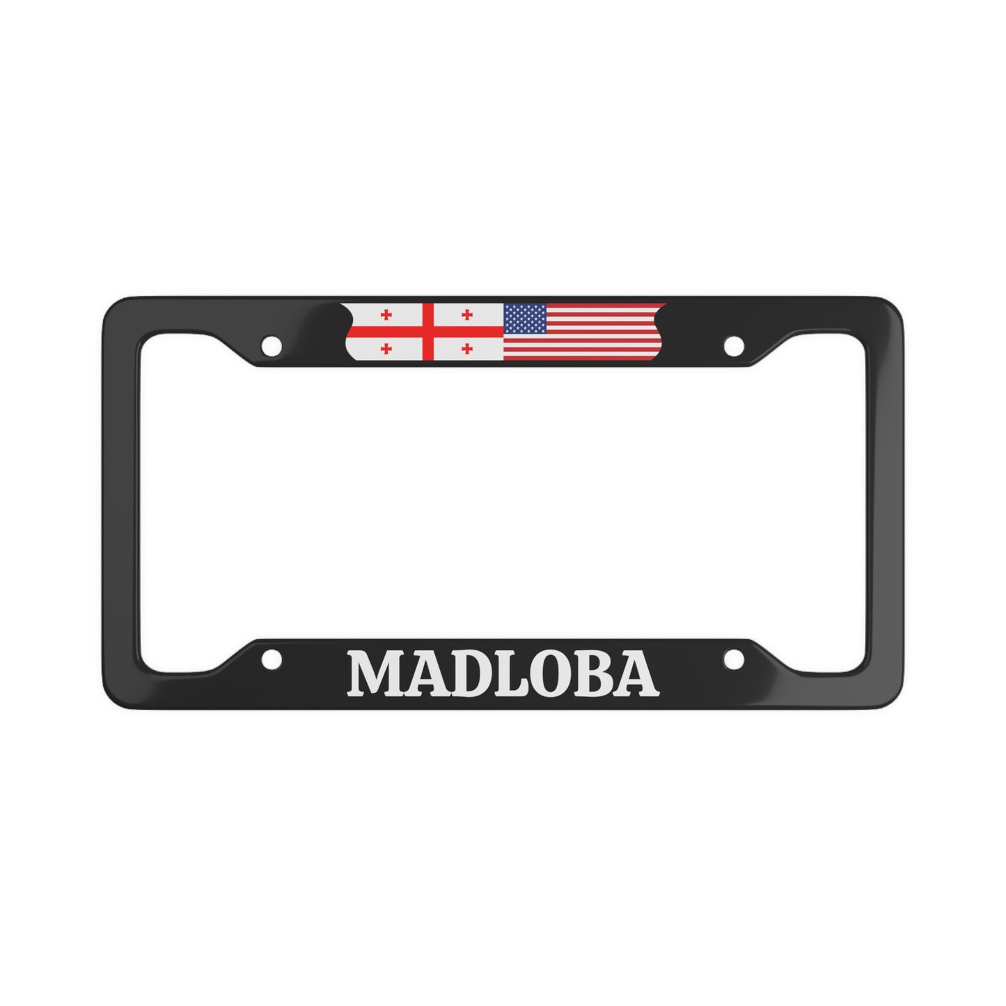 MADLOBA Georgia with flag License Plate Frame