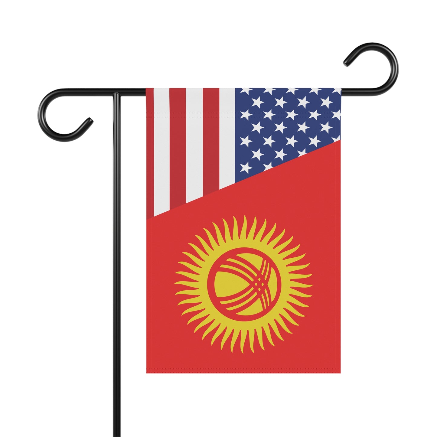 Kyrgyz American Flag Garden & House Banner