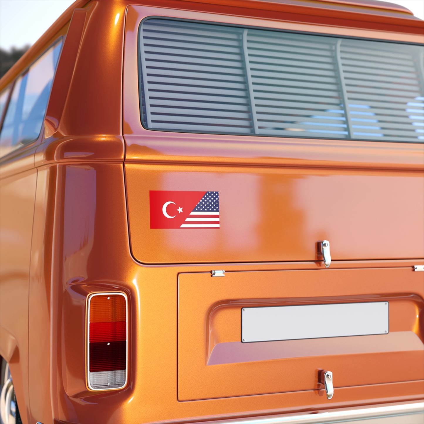 TUR/USA Flag Bumper Sticker