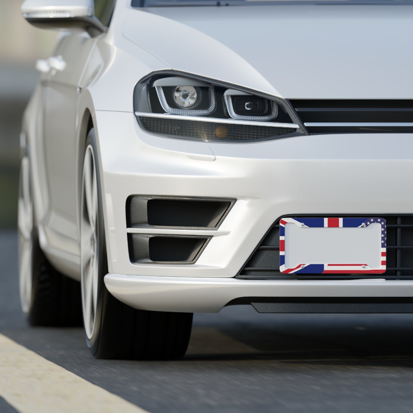 United Kingdom USA Colorful Flag Car Plate Frame