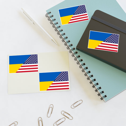 Ukrainian American Flag *4pc Sticker Sheets
