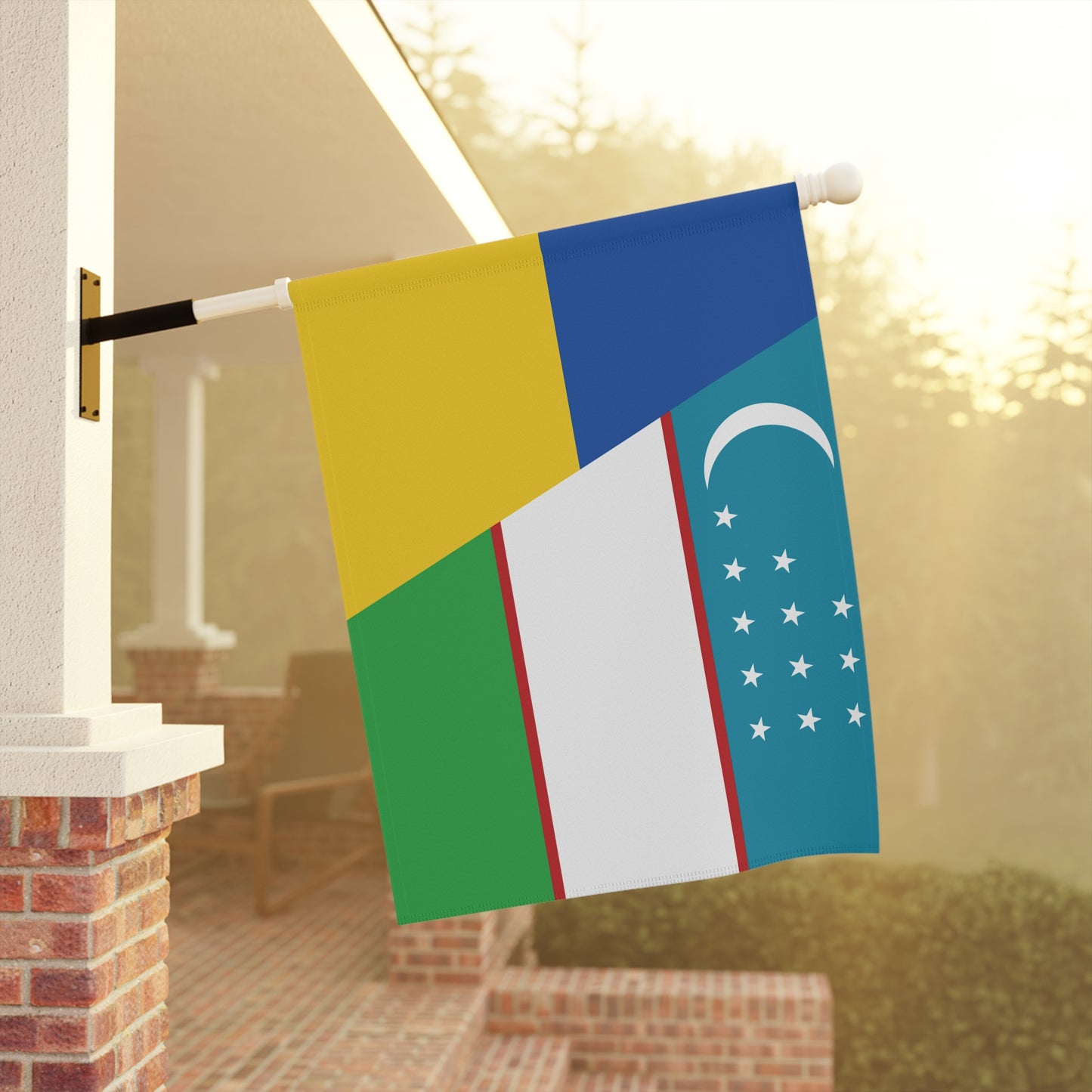 Uzbeks Support Ukraine Flag Garden & House Banner