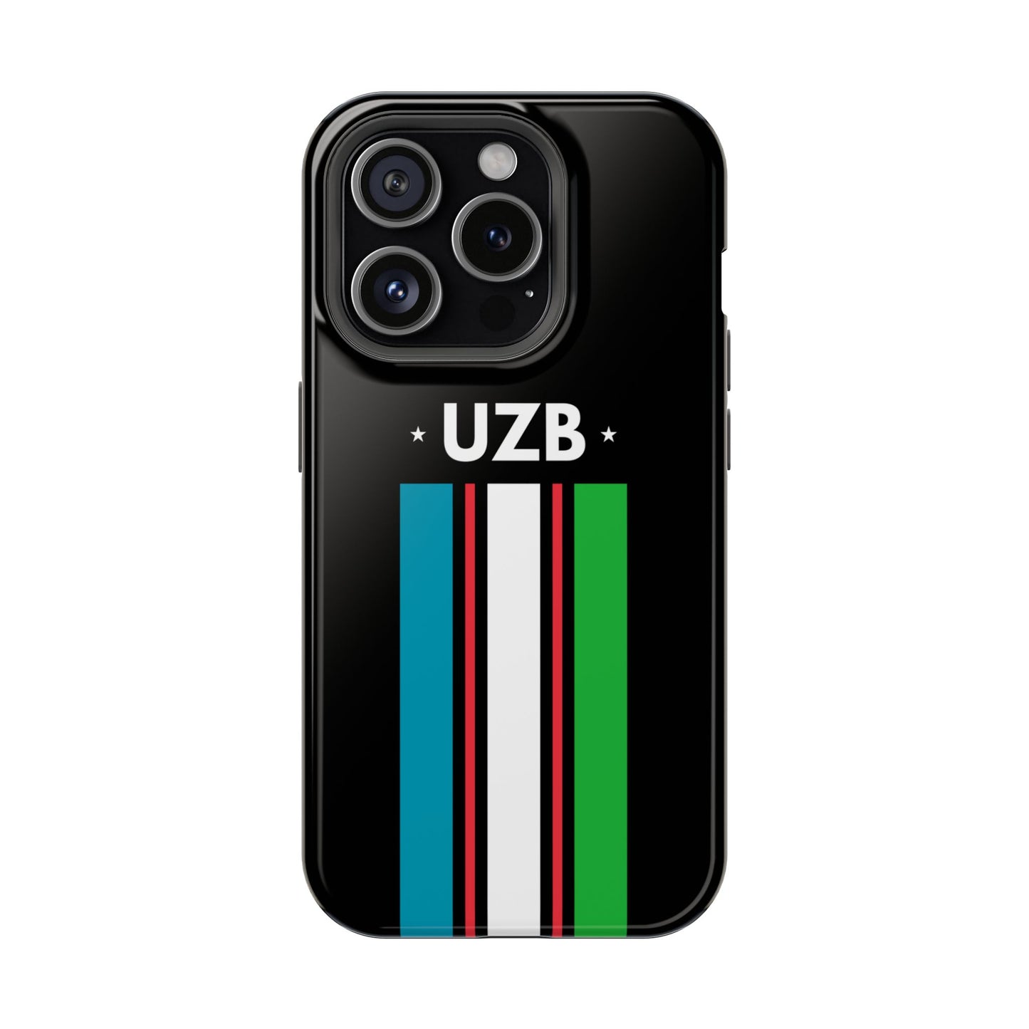 UZB Flag Stripes Phone Case