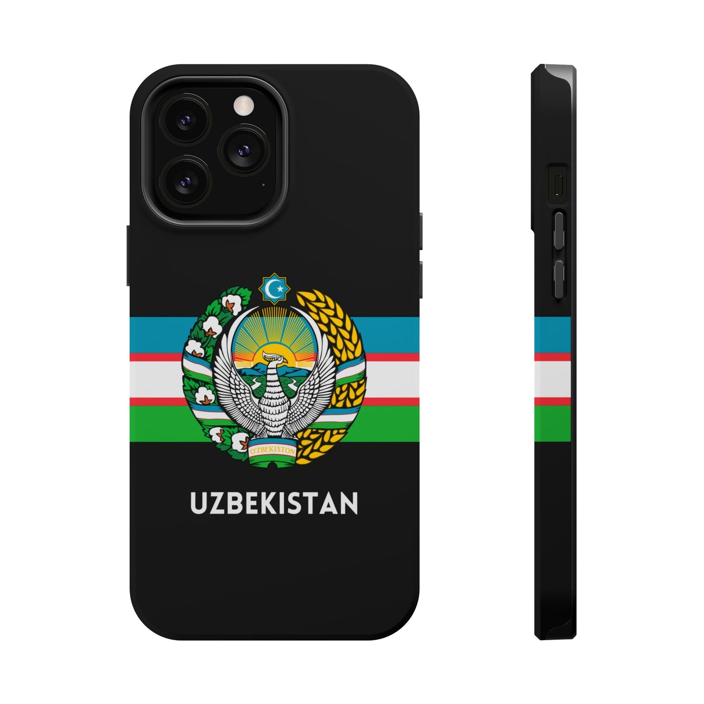 Uzbekistan Flag with Coat of Arms Phone Case