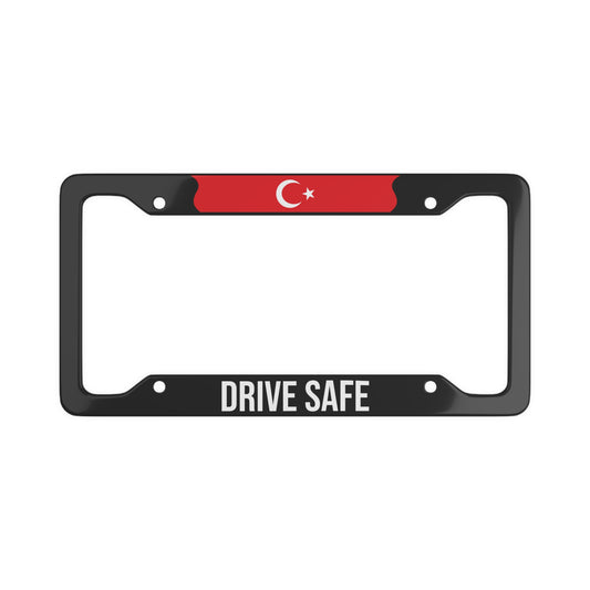 Drive Safe Turkey Flag License Plate Frame