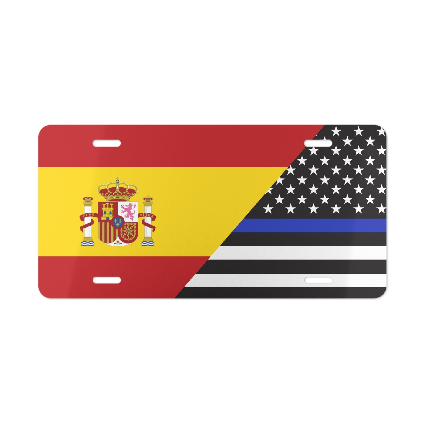 Spain US Law Enforcement Flag Vanity Plate