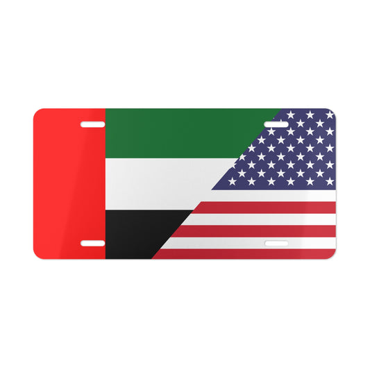 UAE USA Flag Vanity Plate