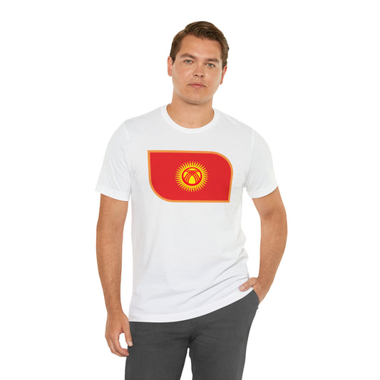 Emblem Kyrgyzstan Flag Unisex Jersey Short Sleeve Tee