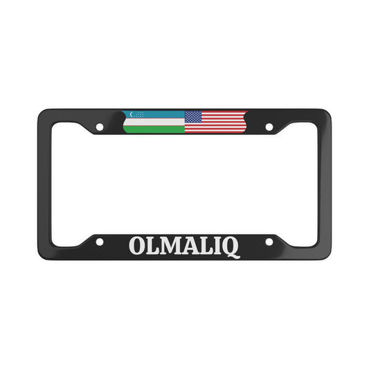 OLMALIQ with flag License Plate Frame