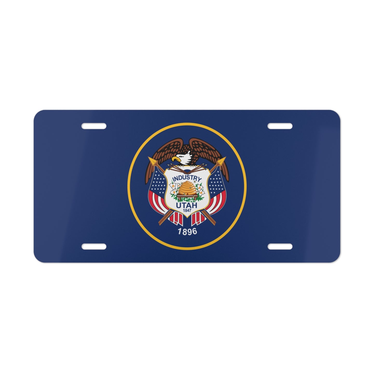 Utah State Flag, USA Vanity Plate