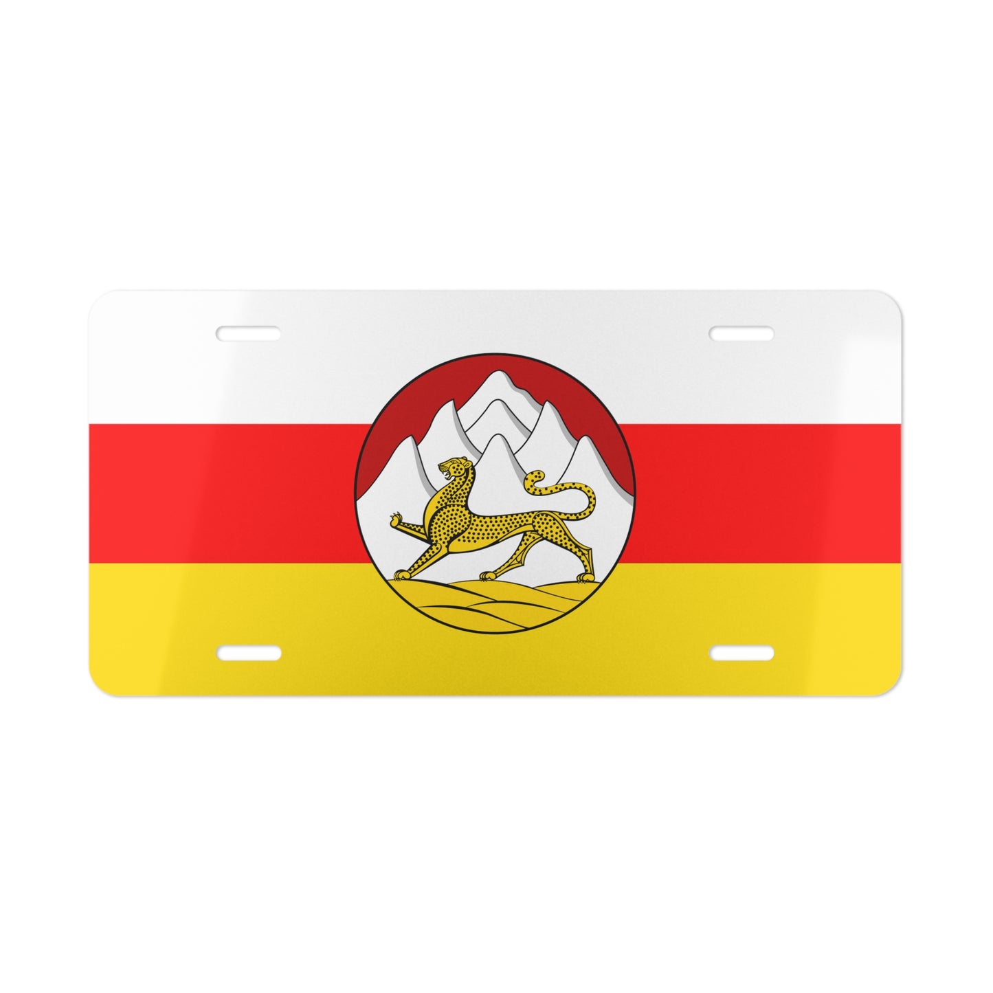 North Ossetia Flag Coat of Arm Vanity Plate