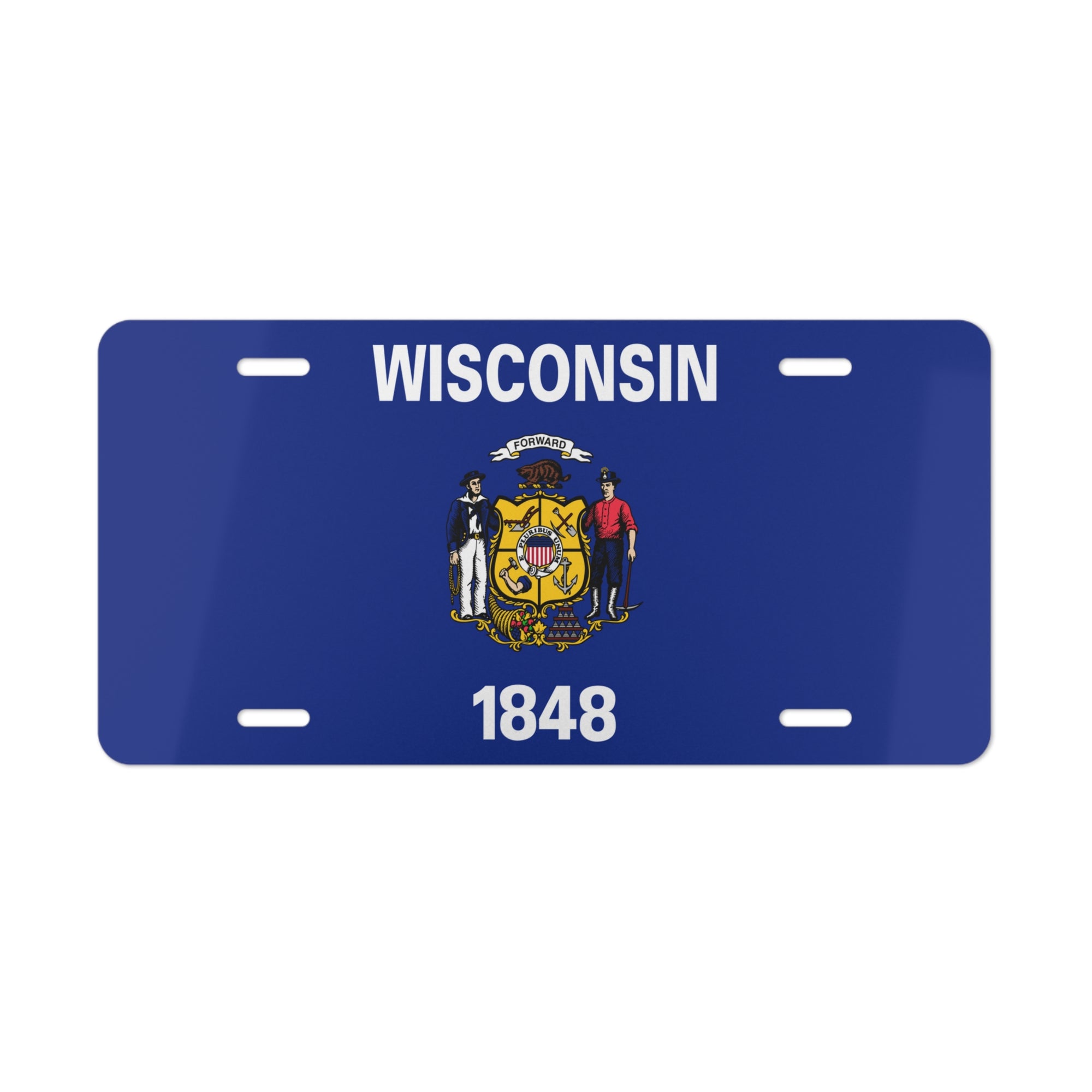 Wisconsin State Flag, USA Vanity Plate