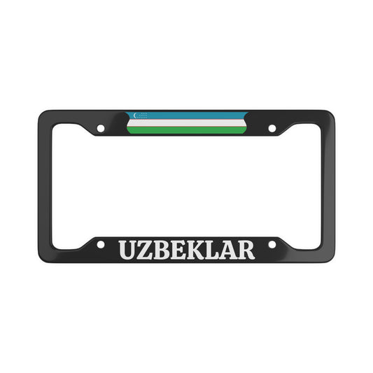 UZBEKLAR with flag License Plate Frame