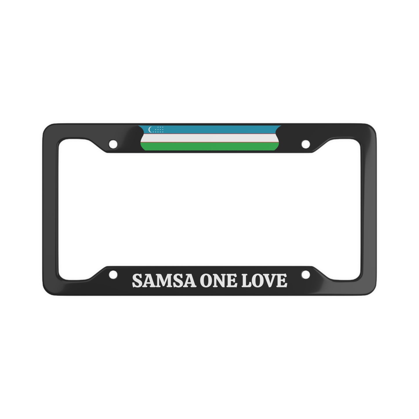 SAMSA ONE LOVE UZBEKISTAN with flag License Plate Frame
