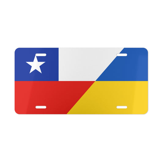 Chile Ukraine Flag Vanity Plate