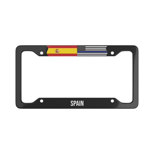 Spain Us Law Enforcement Flag Car Plate Frame