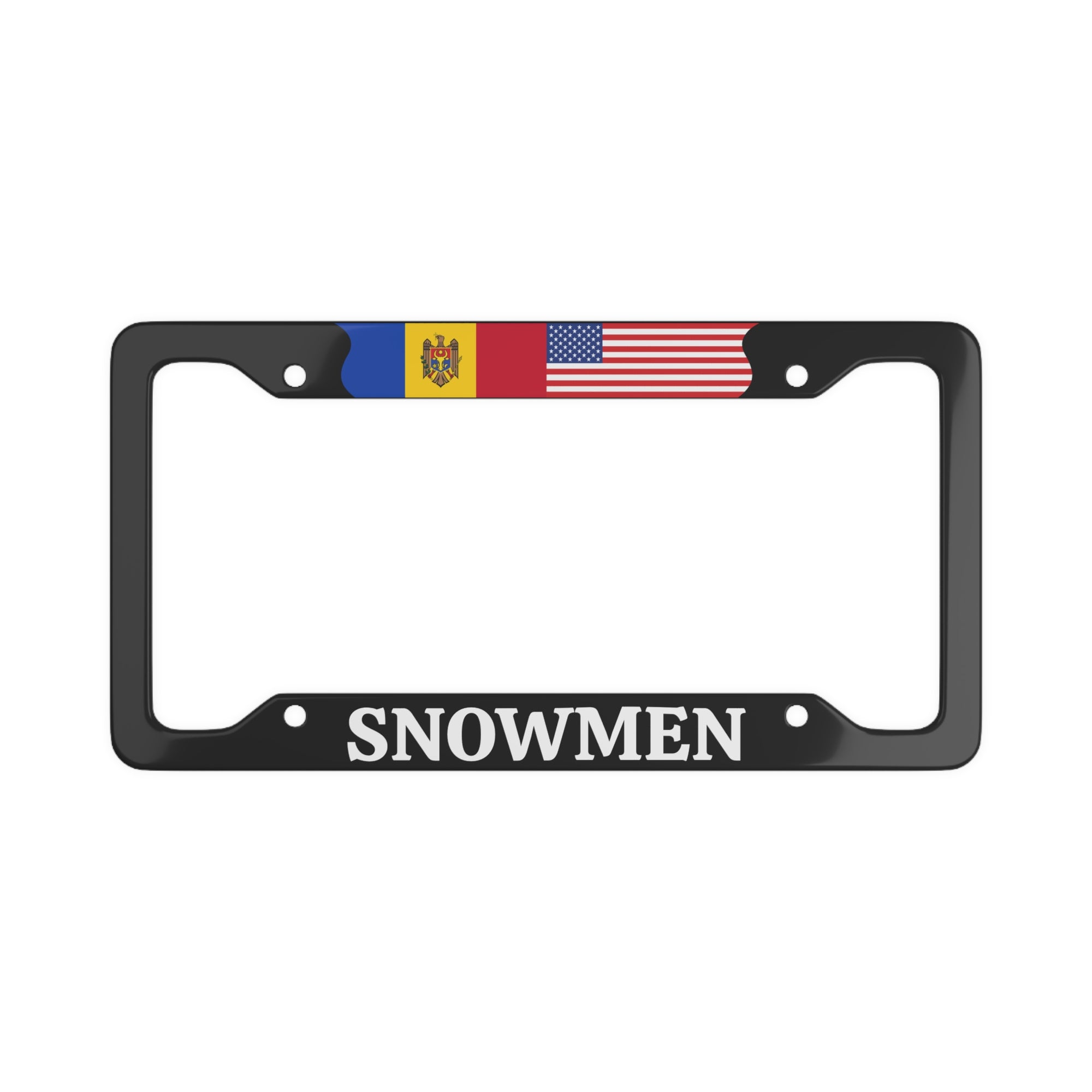 Custom License Plate Frame Moldova Snowmen