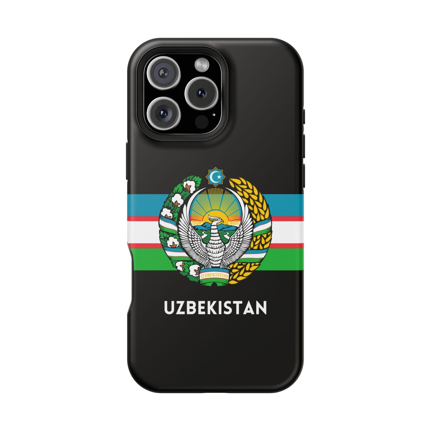 Uzbekistan Flag with Coat of Arms Phone Case