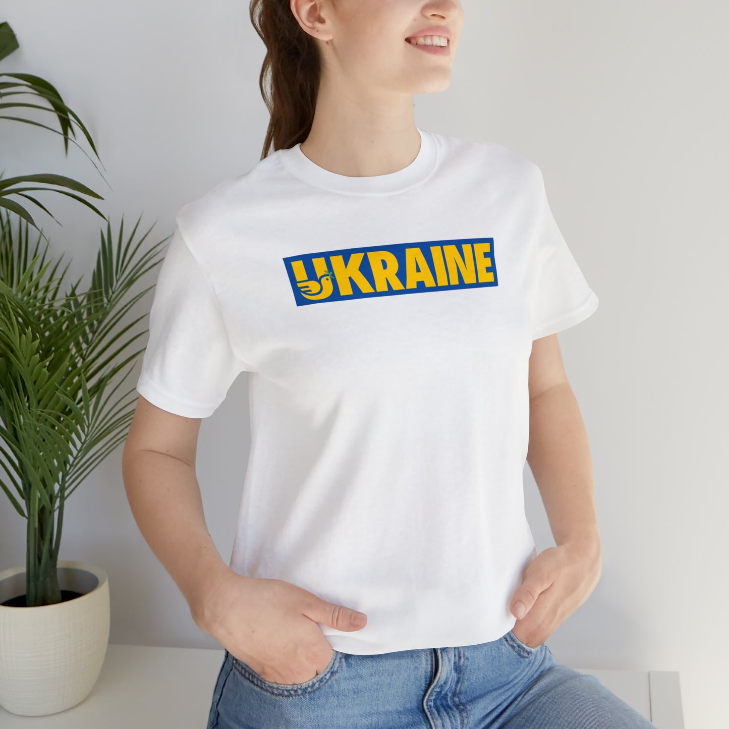 Ukraine Blue Background Unisex T-Shirt