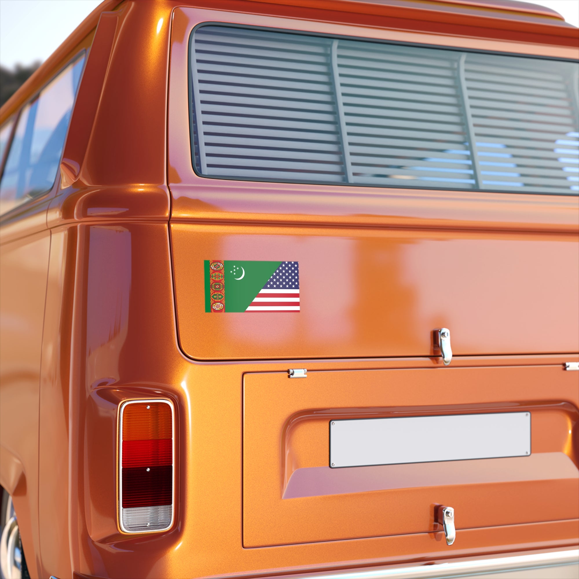 Turkmen American Flag Bumper Stickers