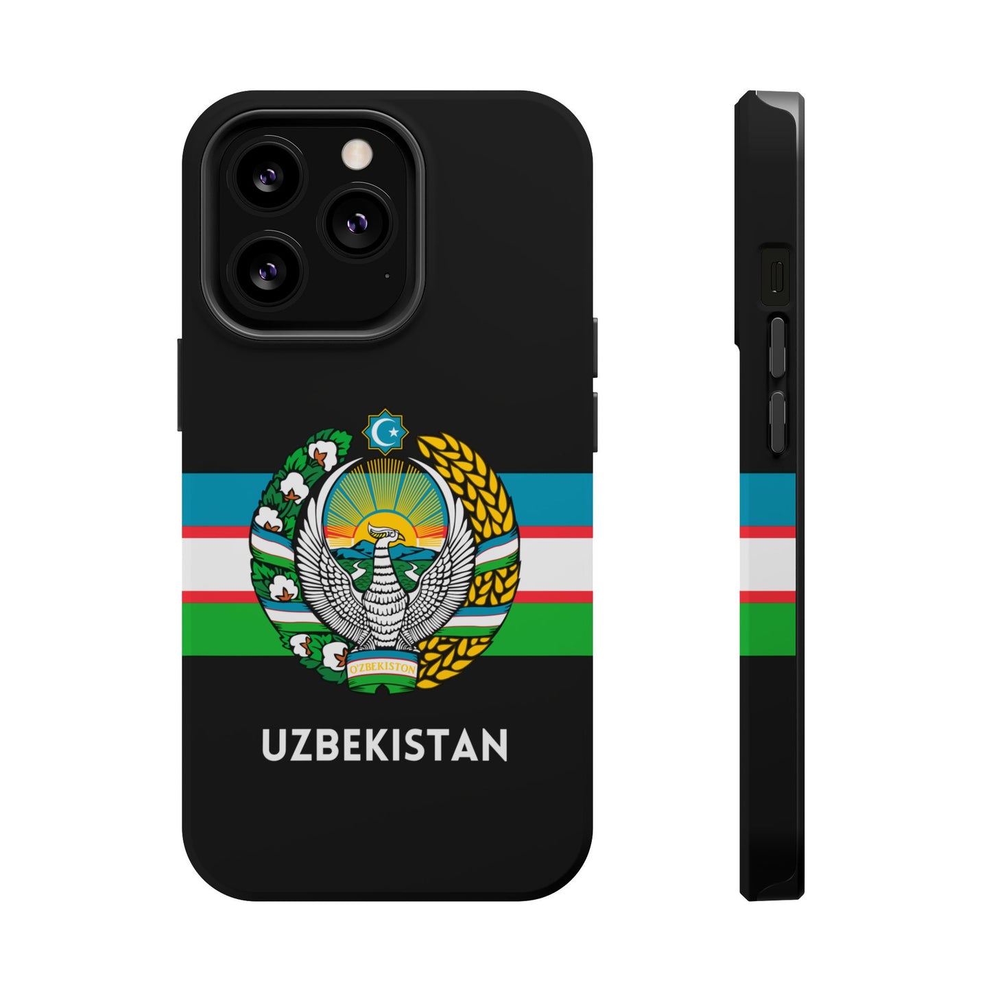 Uzbekistan Flag with Coat of Arms Phone Case