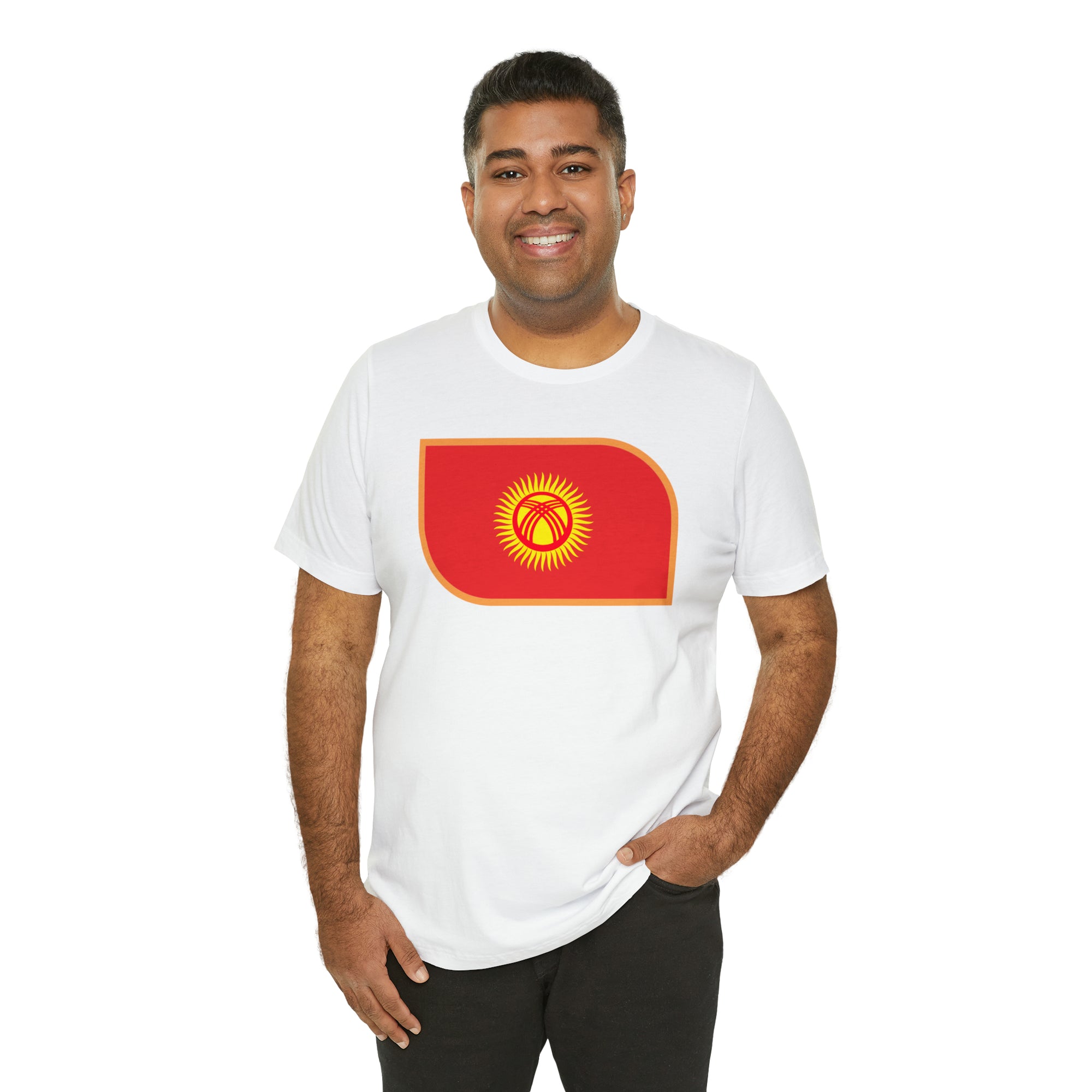 Emblem Kyrgyzstan Flag Unisex Jersey Short Sleeve Tee