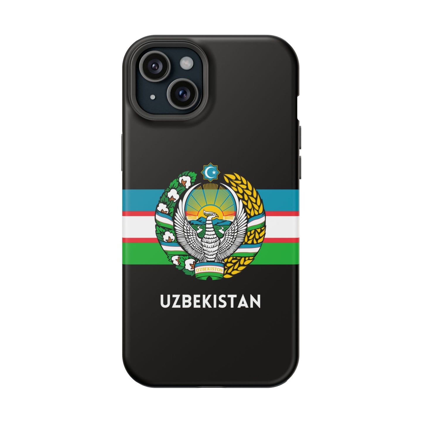 Uzbekistan Flag with Coat of Arms Phone Case