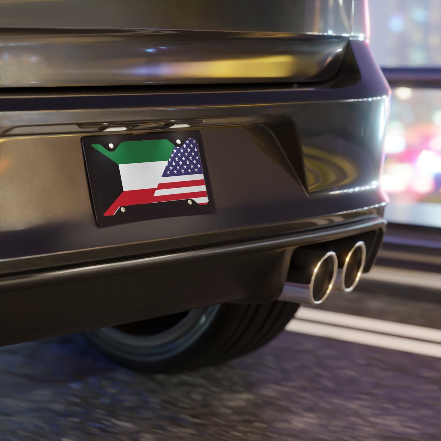 Kuwait USA Flag Vanity Plate