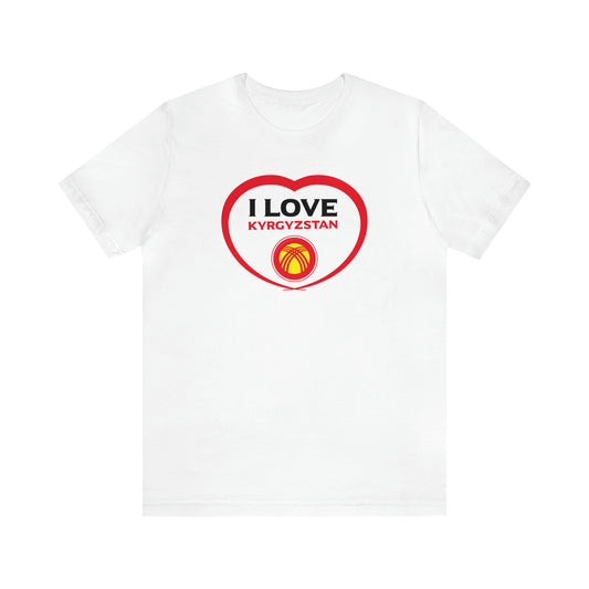 I love Kyrgyzstan Flag Unisex Jersey Short Sleeve Tee