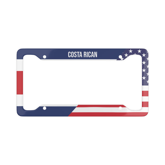 Costa Rican American Colorful Premium License Plate Frame