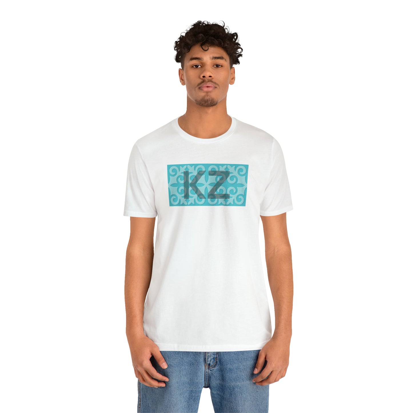 KZ Front and Kazakh Back Unisex Jersey Short Sleeve Tee