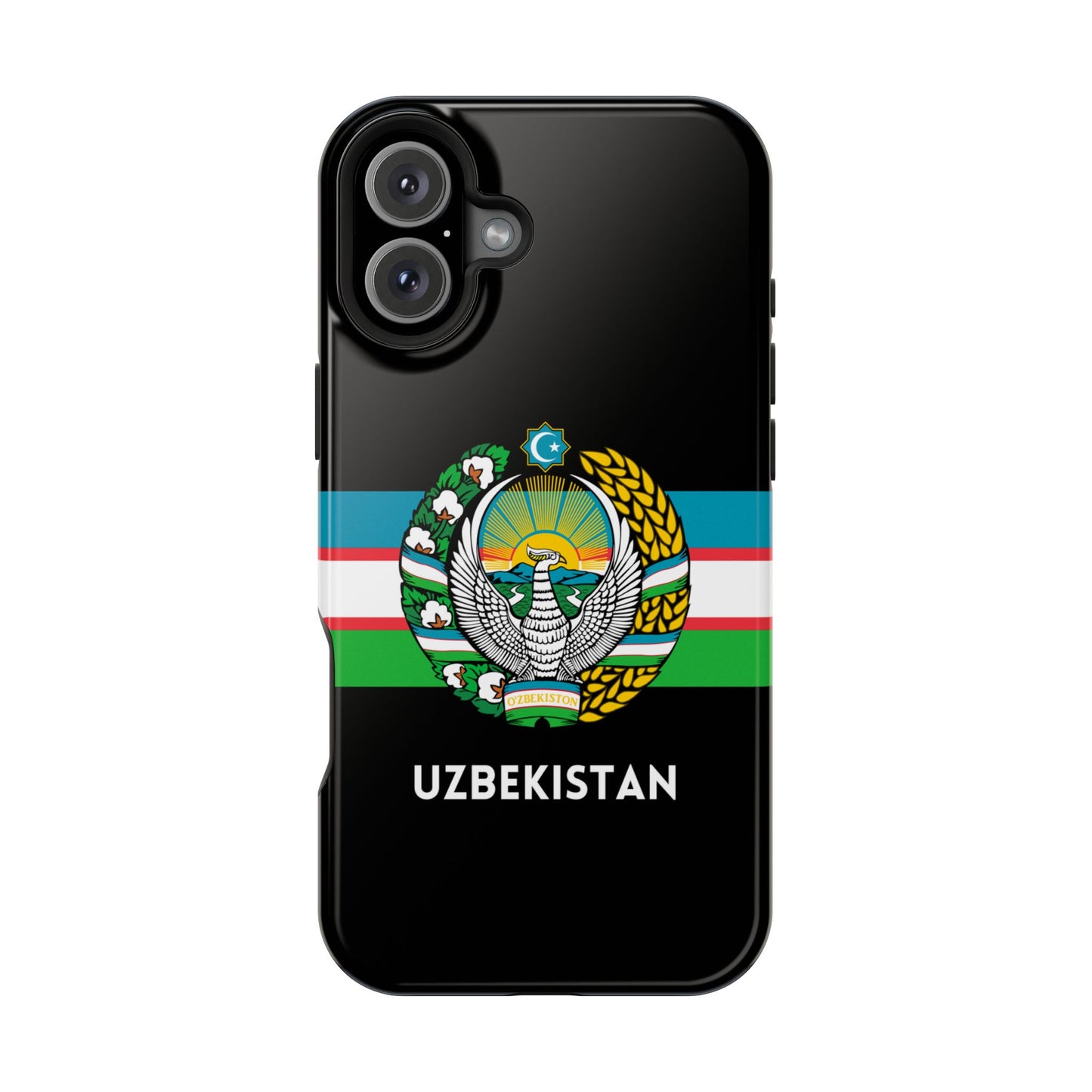 Uzbekistan Flag with Coat of Arms Phone Case