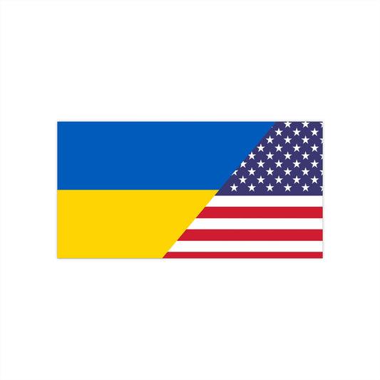 Ukrainian American Flag Bumper Stickers