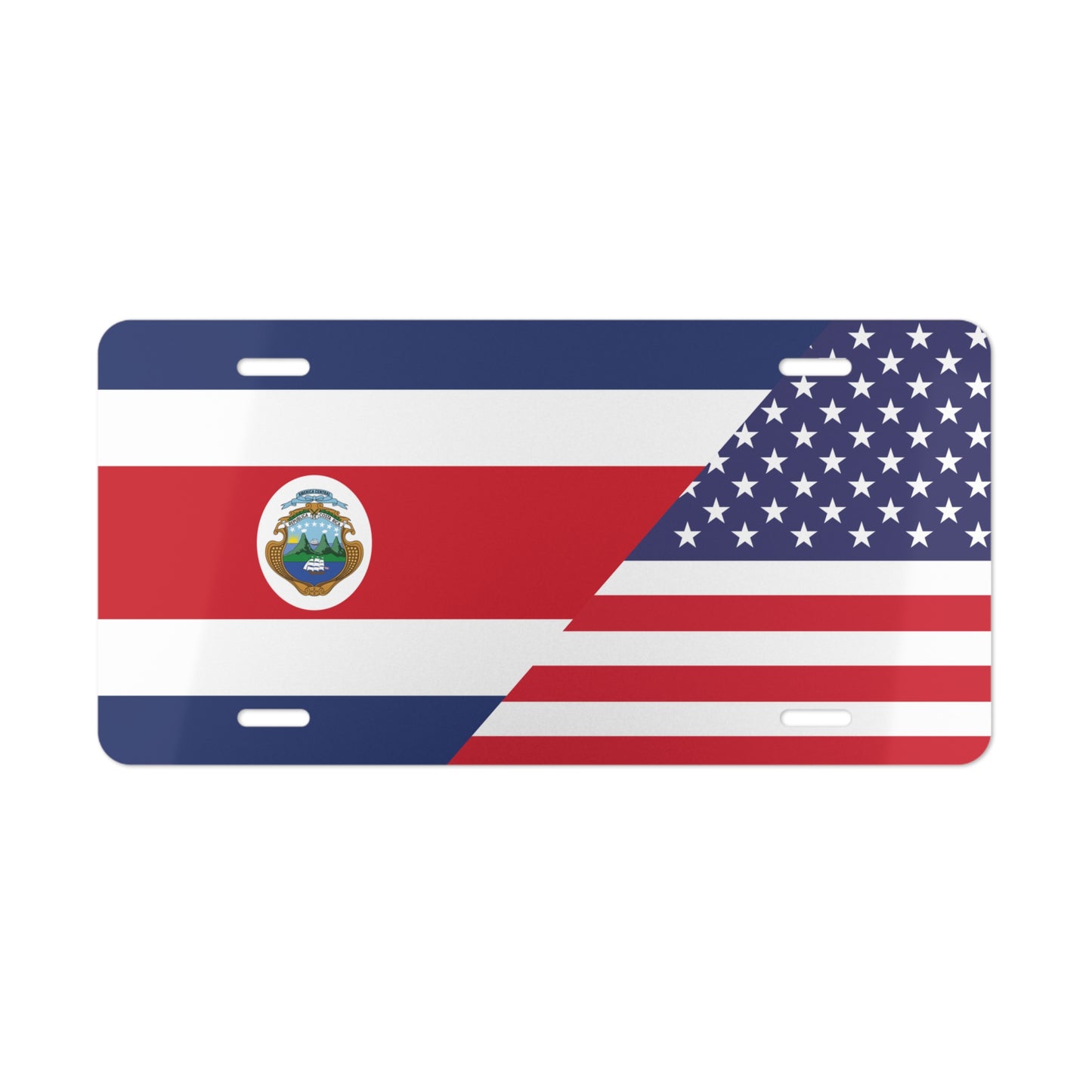 Costa Rica USA Flag Vanity Plate