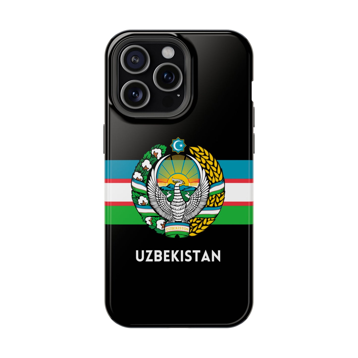 Uzbekistan Flag with Coat of Arms Phone Case