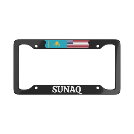 SUNAQ with flag License Plate Frame