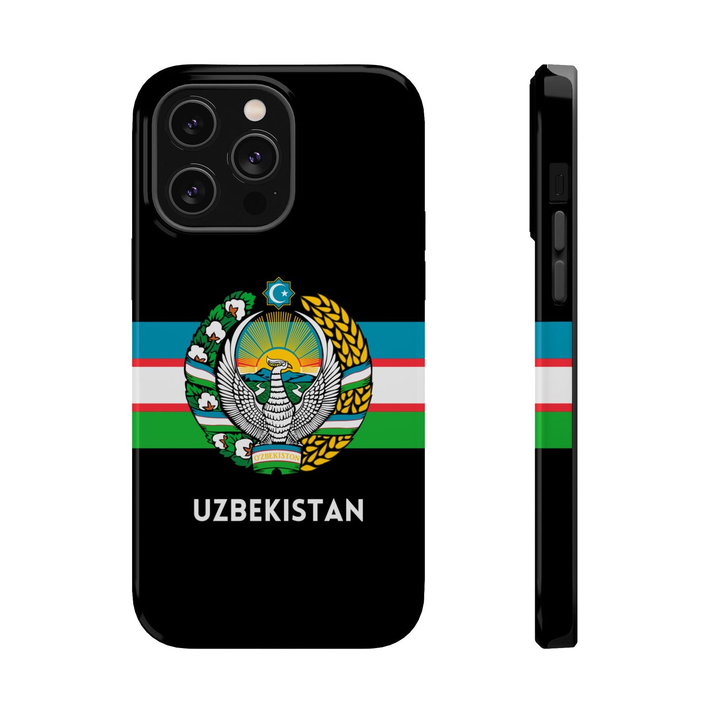 Uzbekistan Flag with Coat of Arms Phone Case