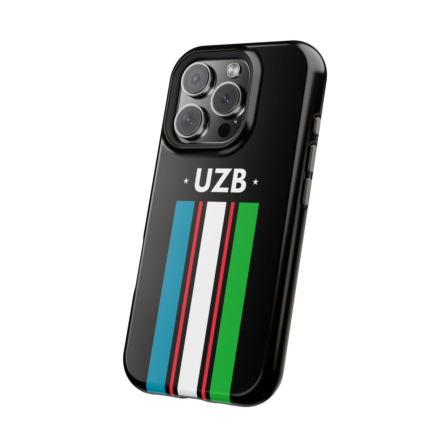 UZB Flag Stripes Phone Case